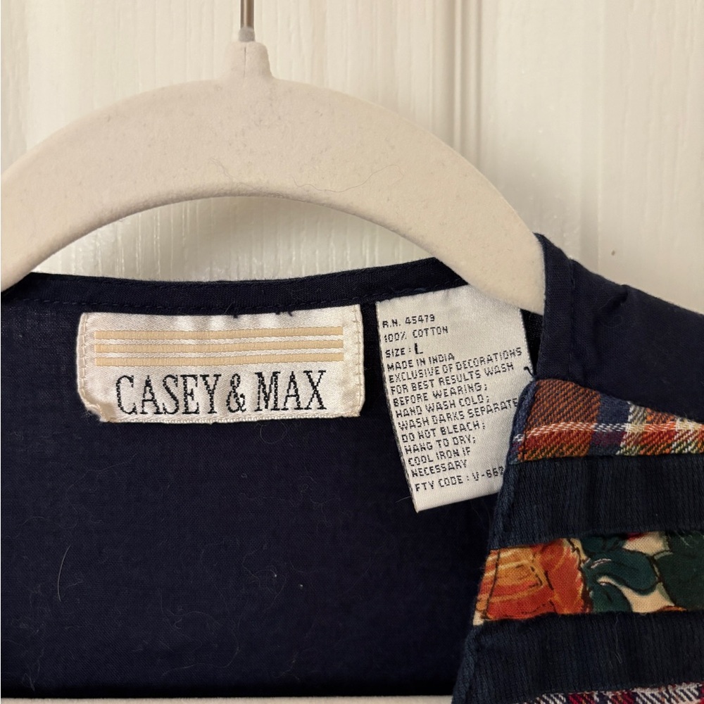 Casey & Max Vintage Cotton Embroidered Harvest Fall Theme Vest w Tie Back - Picture 3 of 11